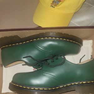 SMOOTH LEATHER OXFORD SHOES Green Smooth Leather doctor martens